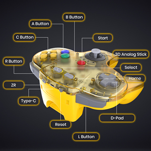 Wireless <strong>N64</strong> Switch Online <strong>Controller</strong> GamePad +2.4G USB Receiver for Nintendo Switch PC MAC <strong>Raspberry</strong> <strong>Pi</strong> w/Built in Rumble Pak