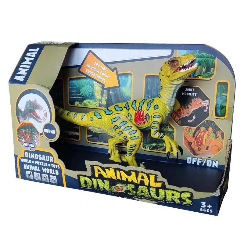 Venta al por mayor eléctrico Animal dinosaurio modelo de juguete articulaciones móviles plástico 3D realista dinosaurio Jurásico figuras con sonido rugiente