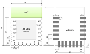 Modulo XT-ZB1 Zigbee3.0 + modulo 5.0 Bluetooth modulo di trasmissione trasparente BL702 Ultra RISC-V Zigbee & BLE devkit IOT