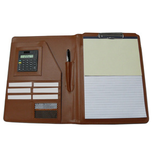 Hochwertiger Business Organizer A4 Zipper Portfolio Benutzer definiertes geprägtes Logo PU PVC Lederbezug ordner mit Notebook-Rechner - Product Image 4