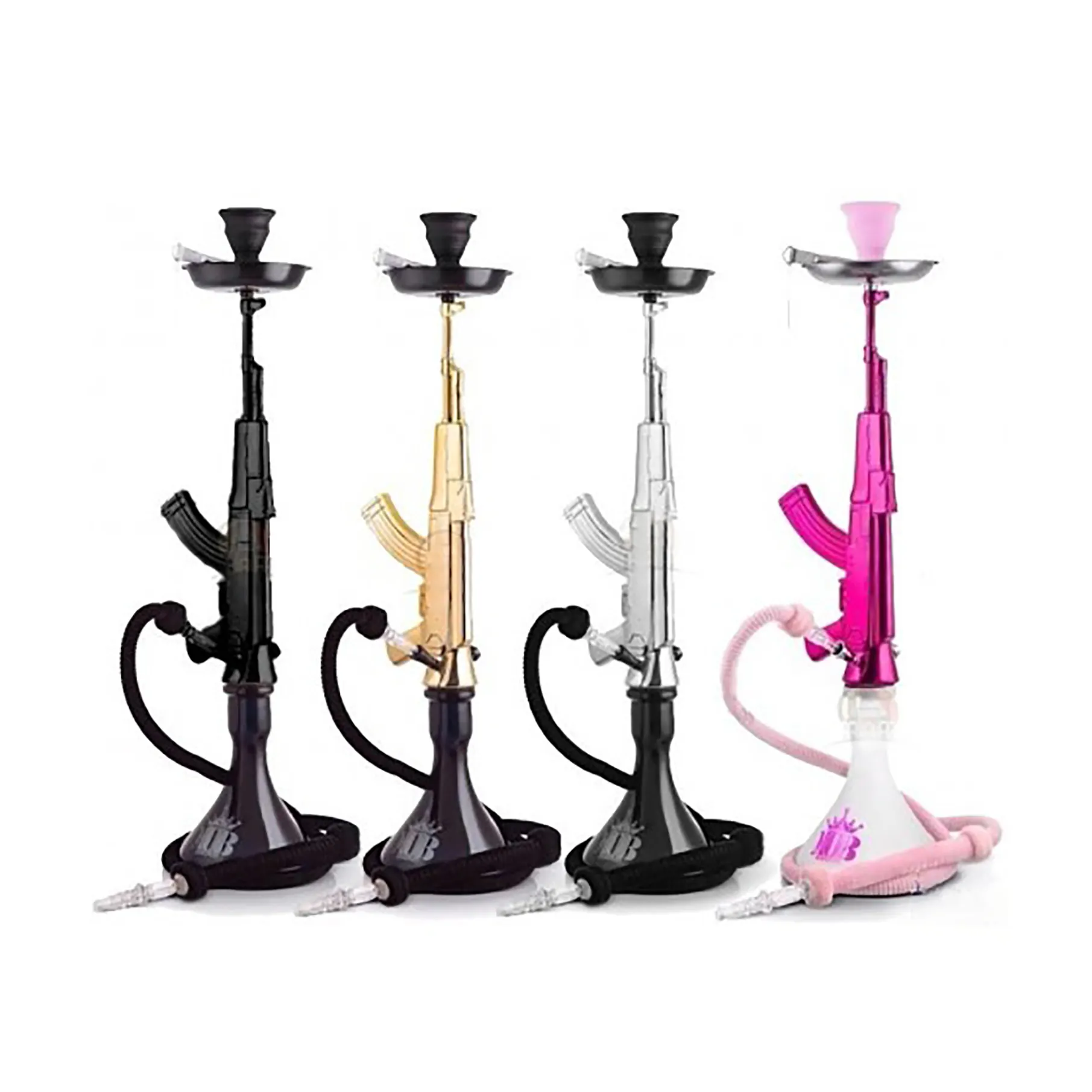 2021 vendita calda Shesha Logo del marchio personalizzato Mob Rose White Ak47 Gun Shape AK-47 narghilè per narghilè Shisha