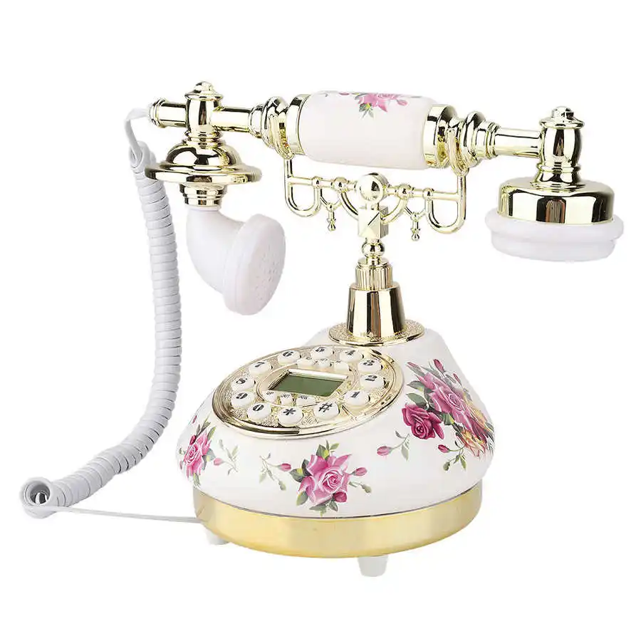 Teléfono fijo Retro Vintage con pantalla de identificación de llamadas, teléfono antiguo, teléfono fijo con cable de escritorio para el hogar, hotel y oficina