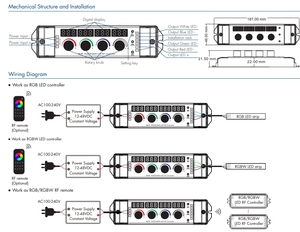 V4-K drahtlose RGB/RGNW 4 Kanal PWM Frequenz LED Controller 4 Drehknopf Dimmer Konstante Spannung Rgbw Fernbedienung für Streifen licht - Product Image 6