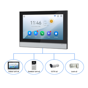 Videoportero IP 10 Monitor táctil Videoportero Sistema de intercomunicación para 3 unidades Apartamento Tuya Wifi Doorphone