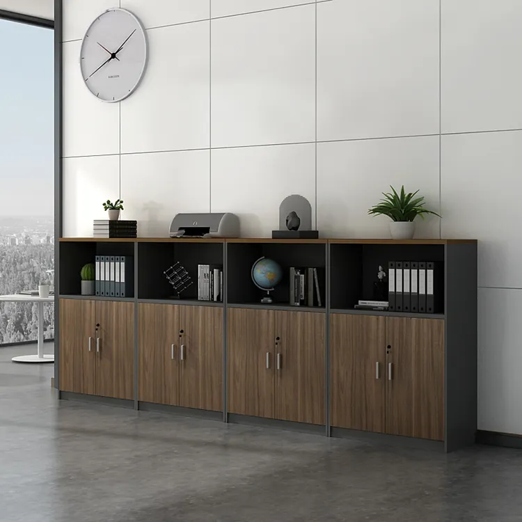 Armario Modular de madera para oficina, mueble de almacenamiento de madera, Económico