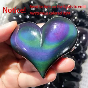 Bán Buôn Tự Nhiên Chất Lượng Cao Cầu Vồng Obsidian Đào Trái Tim Chữa Bệnh Tinh Thể Thạch Anh Thủ Công Trái Tim Cho Trang Trí - Product Image 3