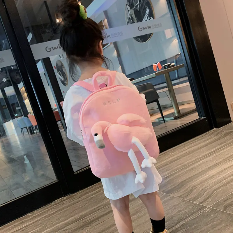 Zaino per bambini per ragazze cartone animato animale peluche borsa in pile ragazzi ragazze borse da scuola moda donna coreana Mini borse zaino carino