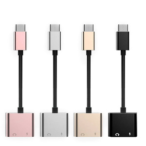 热卖2合1 C型至3.5毫米插孔转换器USB C至3.5毫米智能手机耳机和充电器适配器 - Product Image 1