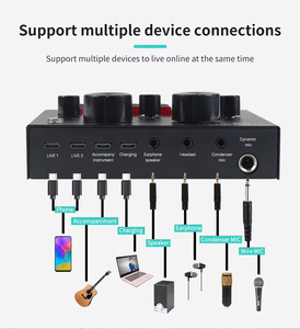 Tarjeta de sonido vocal de transmisión en vivo profesional, mezclador de interfaz de Audio, compatible con tarjeta de sonido de mezcla multicanal - Product Image 5