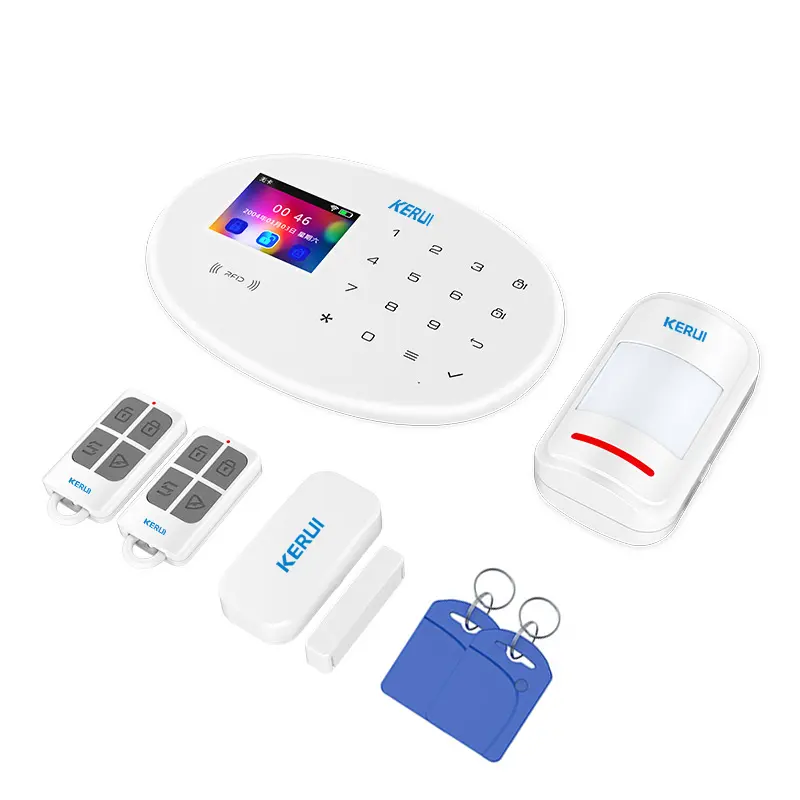 Sécurité à domicile 433MHz sans fil WiFi GSM système d'alarme SIM RFID carte clavier tactile APP contrôle désarmer PIR détecteur de mouvement