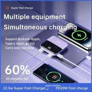 Mini banco de energía de 10000mAh de alta calidad, carga rápida, resistente al agua, plástico ABS, entrada tipo C y salida de 22,5 W, modelo de tendencia Q5 - Product Image 3