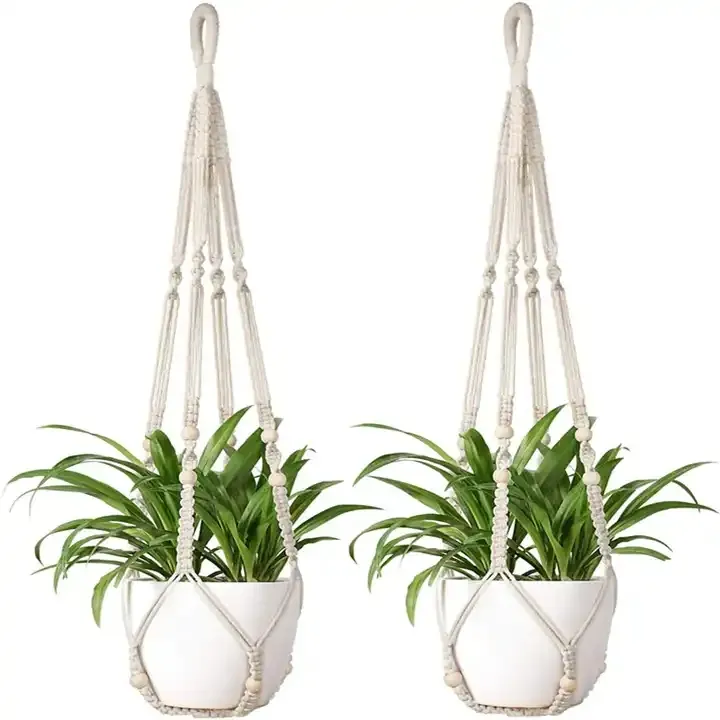 Usine directe de haute qualité Boho Home Decor Cintres pour plantes en macramé faits à la main