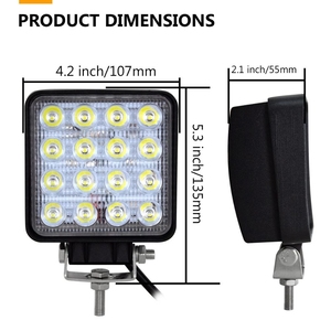 Off Road kare LED çalışma ışığı 48W LED çalışma 10-30V IP67 spot sel sürüş far için traktör 4WD UTV ATV - Product Image 4