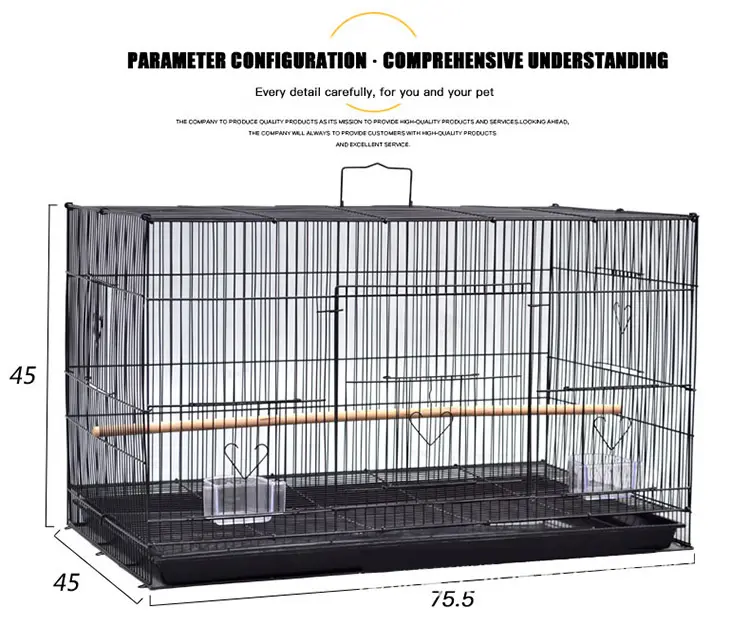 Fabricante de gaiolas grandes de metal dobráveis para animais de estimação, gaiolas grandes para criação de pássaros, gaiolas grandes para pássaros