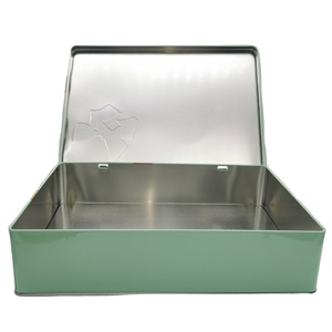 Metal Tin Boxes Rectangular Tin <strong>Box</strong> With <strong>Hinged</strong> Lid Mooncake Tin Can - Product Image 4