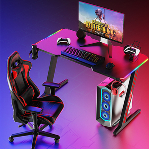Venta al por mayor de muebles modernos para el hogar de alta calidad LED RGB PC mesas de juegos de escritorio - Product Image 2