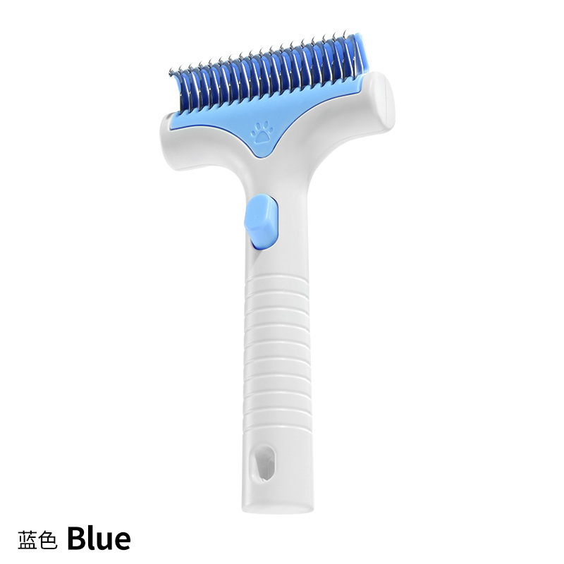 Press-type open-knot comb-blue