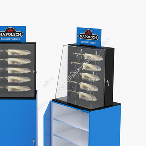 Più scaffali a LED in metallo acrilico con supporto per coltelli con chiusura a chiave POP Display Retail Shop espositore con luce a LED vetrina - Product Image 3