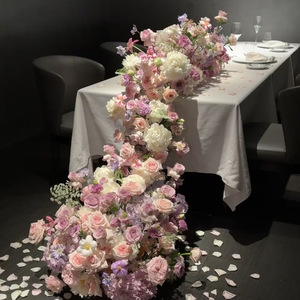 Hoa Runner Handmade <span class=keywords><strong>Red</strong></span> Hàng Dài Nhân Tạo Rose Bouquet Cho Đám Cưới Valentine Của Ngày Trang Trí Nội Thất Sản Phẩm Mới Hoa Sắp Xếp Cho Lễ Tạ Ơn - Product Image 3