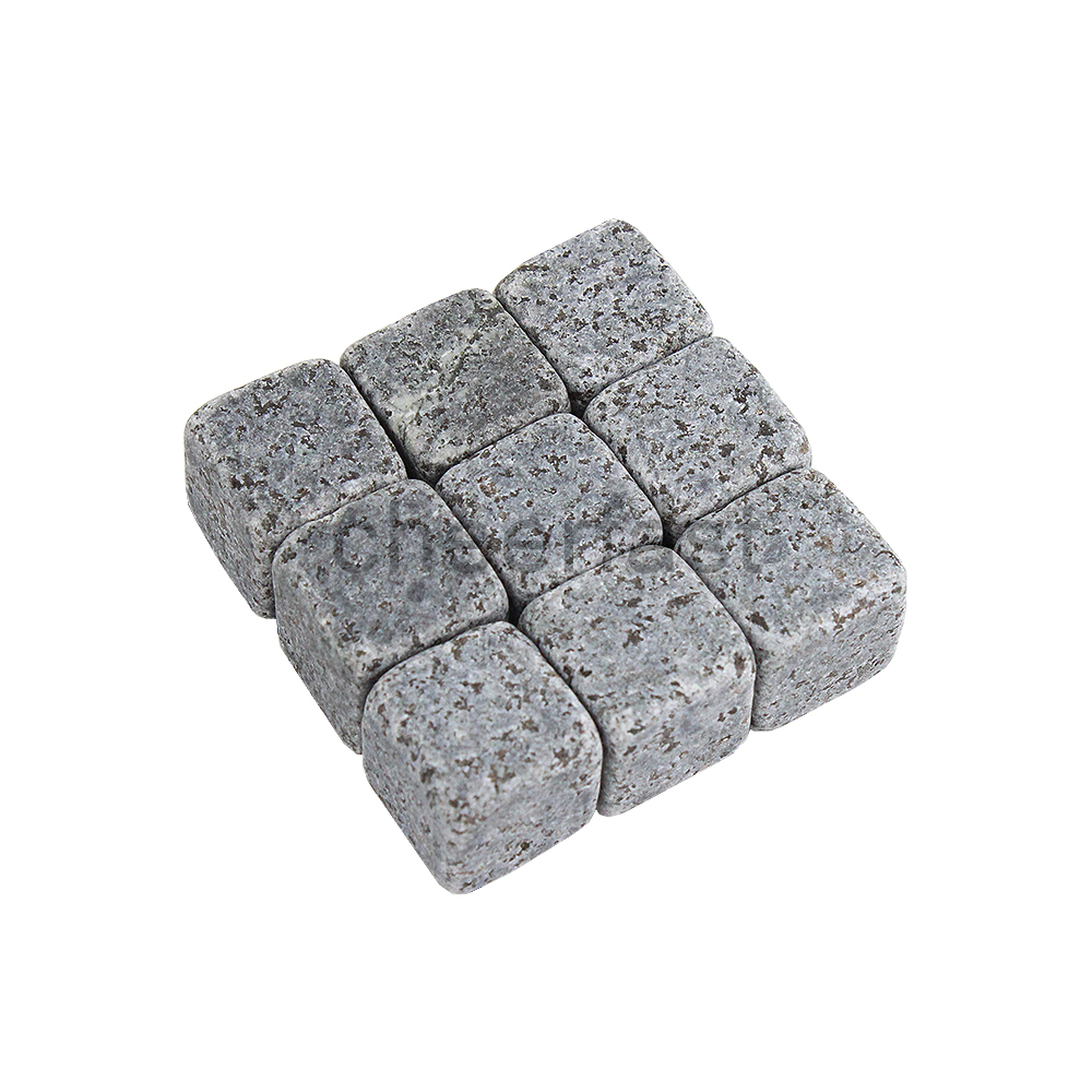 9 piezas de piedra de whisky de granito gris oscuro
