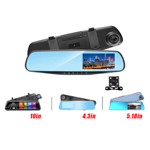 汽车DVR视觉后视镜高清全球定位系统支持3.5 4.3英寸5 7 10 IPS 1080P双仪表板凸轮前后带应用触摸屏 - Product Image 2