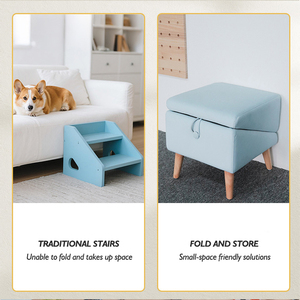 2in1 cabrio Pet merdiven sandalye katlanabilir Pet adımlar ile insan oturma fonksiyonu kaymaz dayanıklı Pet tırmanma yardım mobilya - Product Image 2