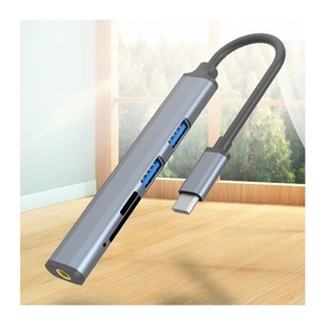 High Speed Splitter <strong>5</strong> Port Docking Station with 3.5mm <strong>Audio</strong>, <strong>5</strong> in <strong>1</strong> Hub Type c to USB3.0 Charging <strong>Adapter</strong> for Ipad - Product Image 1
