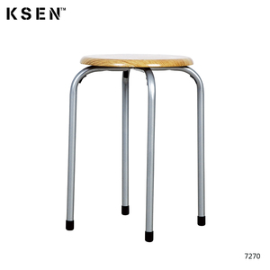 Hiện đại bằng gỗ tròn hàng đầu kim loại phân cho quán <span class=keywords><strong>bar</strong></span> nhà hàng và quán rượu đồ nội thất phòng khách kim loại thanh phân KC-7270 - Product Image 1