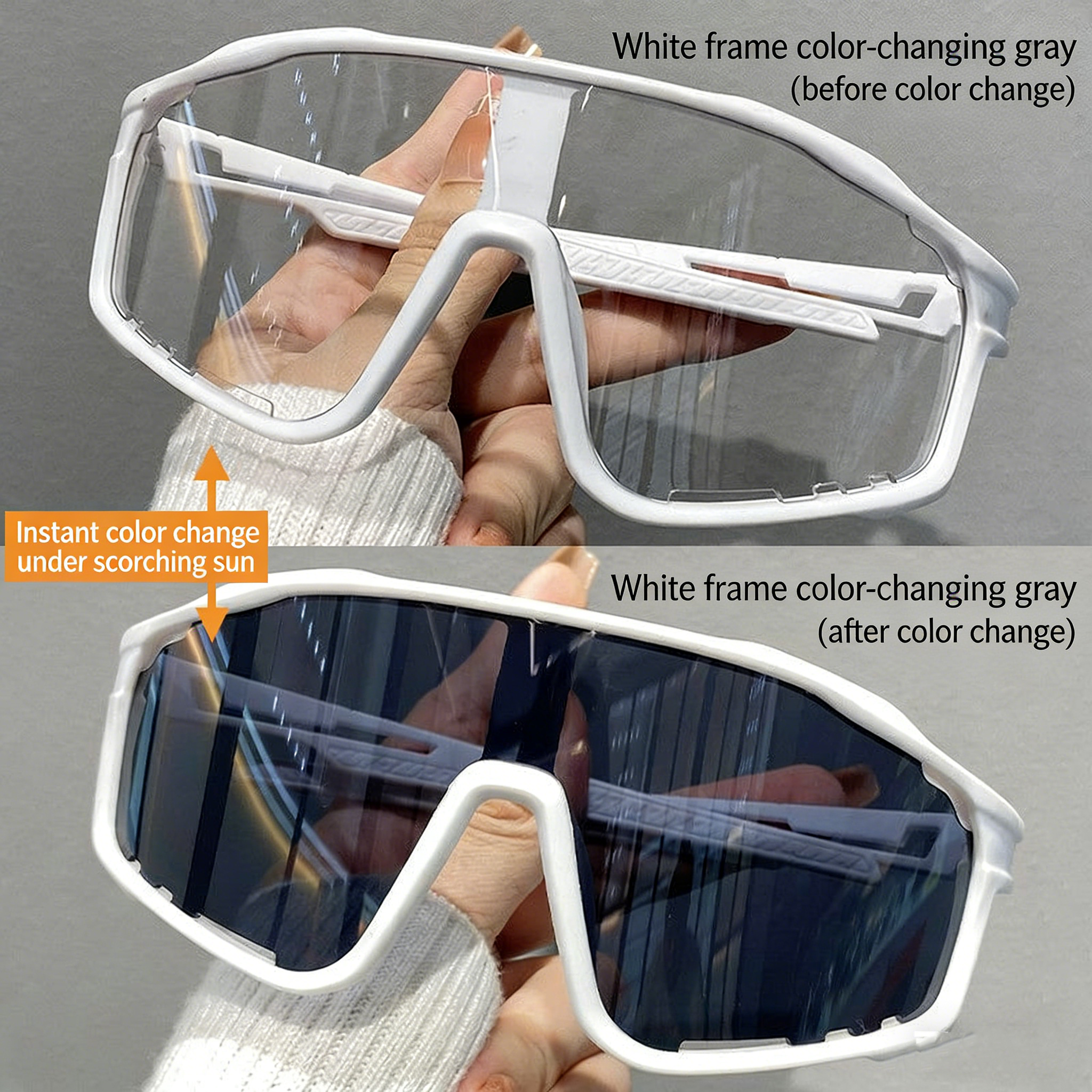 White Frame Photochromic Lens