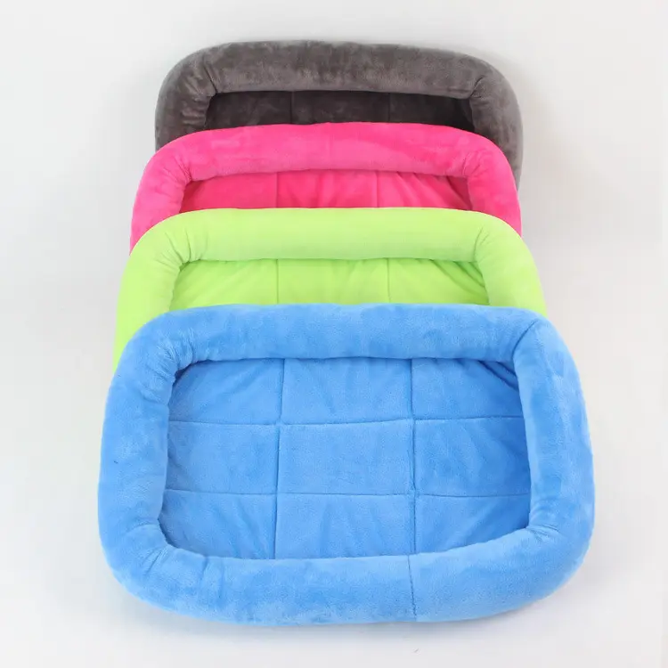 Holesale-colchoneta de color liso para mascota, cama cálida de lana suave para perro y gato, precio barato