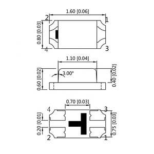 แพทช์ LED 3ชิป3ดวง LED หลากสี SMD 1608 LED ลูกปัดขนาดเล็ก0603แพทช์ไดโอดเปล่งแสง - Product Image 6