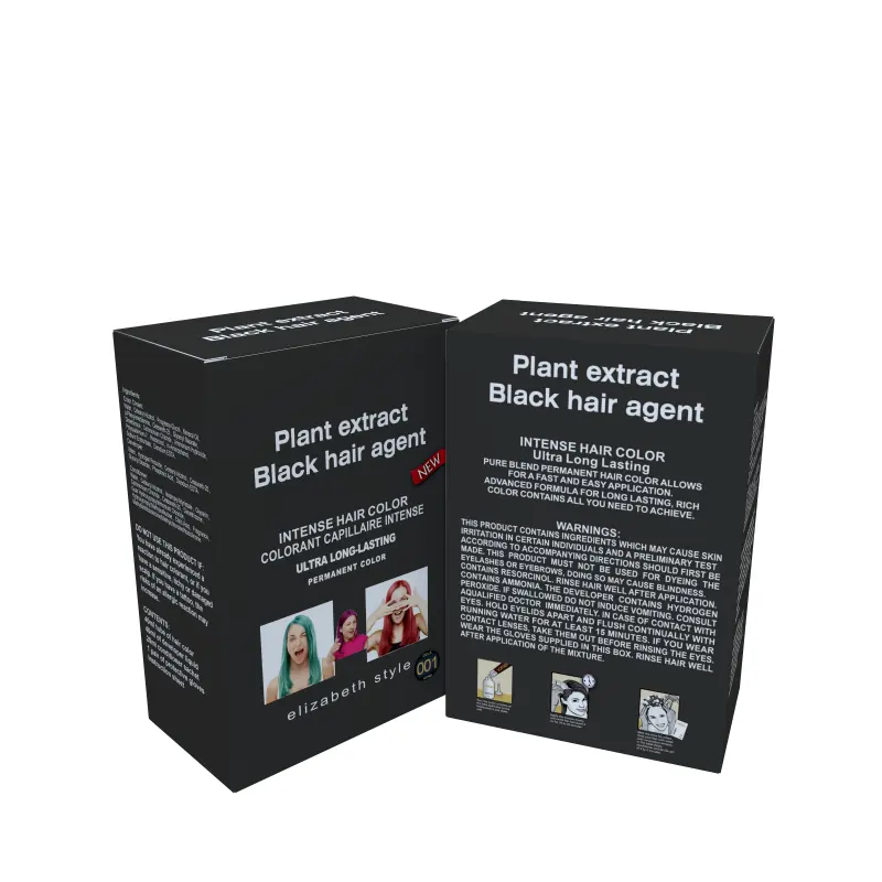 Scatola di imballaggio per tinture per capelli colorata con Logo stampato scatola per Shampoo scatola nera per tintura professionale per capelli