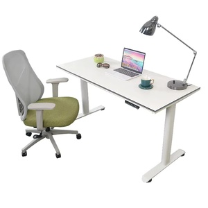 Venta caliente Diseño moderno Dos motores Escritorio de pie y juego de silla de malla de ingeniería para Supervisor de oficina Cuello blanco - Product Image 1