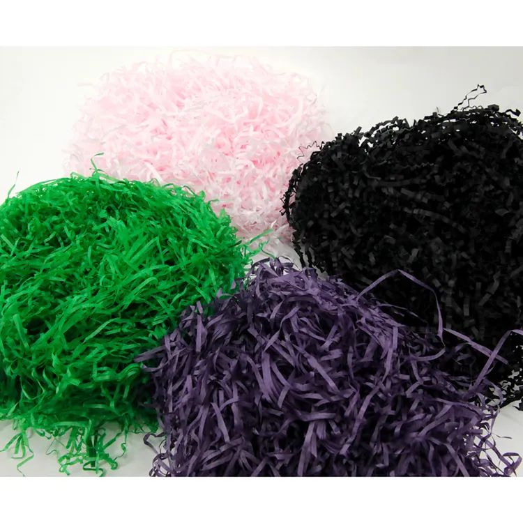 DIY trocknes umweltfreundliches 500G-Verpackung farbige kreppfüllung zerkleinertes geschnittenes Papier Raffia Lafite Grass für Verpackung Geschenkbox