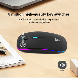 Mouse personalizzato produttore 2.4G mouse da ufficio bluetooth 5.0 RGB retroilluminazione mouse da gioco ricaricabile mini per Computer portatile - Product Image 5