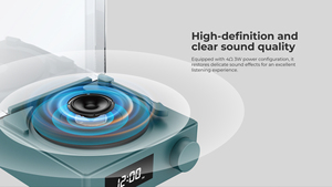 نظام صوتي لاسلكي بتصميم عتيق مع وقت تشغيل 10 ساعات، يدعم بلوتوث 5.3، راديو <span class=keywords><strong>FM</strong></span>، مدخل AUX، 3 واط، متوافق مع الكاريوكي، للكمبيوتر والهاتف المحمول - Product Image 6