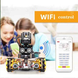 ESP-32 Roboter Link Kinder intelligente pädagogische Spielzeug auto iot Ultraschall intelligente Hindernis vermeidung Programmierung Auto Kit