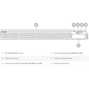 Juniper EX4400-48T Gigabit-Ethernet-Switch Stapelbarer PoE mit SNMP QoS VLAN-aktiviertem Router Neuer Zustand Stock Network Switches