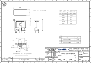 微型USB b型5针母插座双排垂直SMT DIP，用于PCB组装微型USB连接器 - Product Image 5