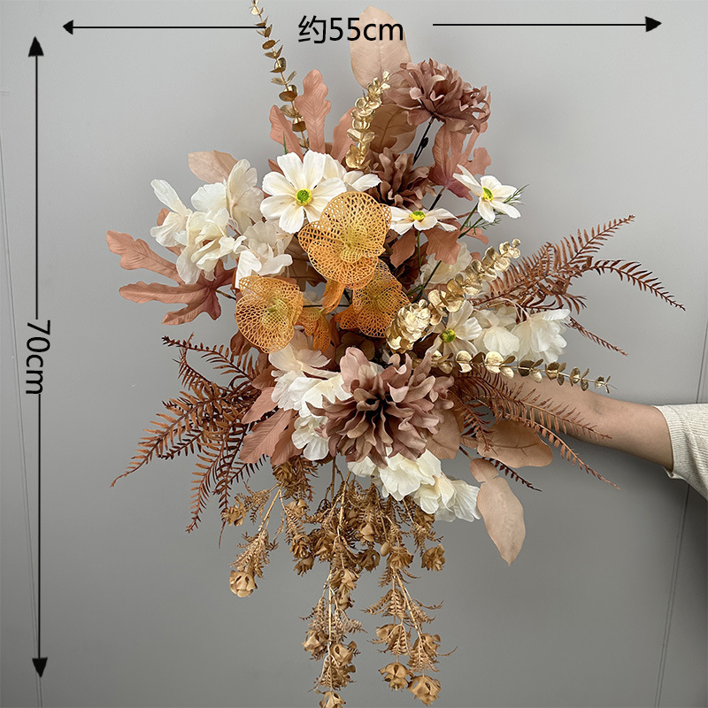 01-style coffee-colored hanging flower