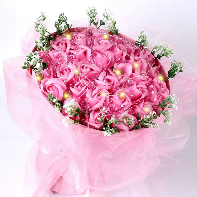 ช่อดอกไม้ผงชีฟอง 33 ช่อ