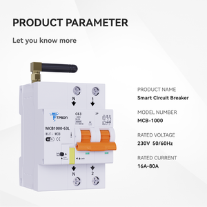 Disyuntor inteligente WiFi Tuya de próxima generación 16A/32A/ 40A/ 63A/ 80A Cuadrado C Seguridad eléctrica avanzada para el hogar - Product Image 4