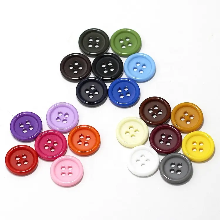 Source factory Resin color 15mm 4-Holes Button Plastic Resin Shirt Button