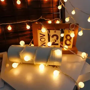 Boyid White Ball string Light 5M10M Impermeable Control remoto Luces de hadas Funciona con pilas 8 Modo Temporizador Led String - Product Image 6
