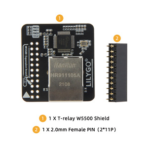 LILYGO T-relay W5500 Shield Protocolos TCP/IP cableados Interfaz SPI Módulo Ethernet Soporte T-Relay 4 vías y 8 vías T-Relay s3 - Product Image 5