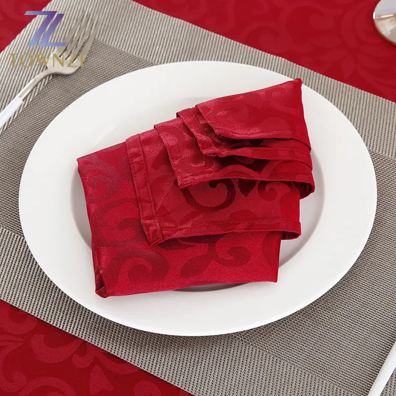 Venta al por mayor servilletas de algodón en relieve reutilizables ganchillo 50x50 cm servilletas de mesa para la decoración de la boda