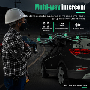 Paquete de 3 XINOWY V4c motocicleta Bluetooth 1200m impermeable sistema de comunicación dúplex completo 4 personas intercomunicador Auriculares Mano - Product Image 6