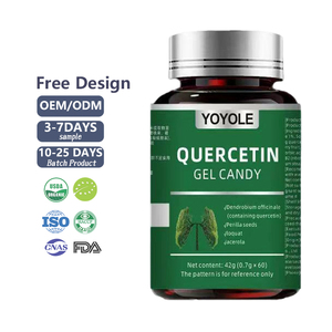 OEM/ODM Herbal Supplements Quercetin Gummy Candy with Vitamin C Antioxidant <strong>Benefits</strong> 60 Count - Product Image 2