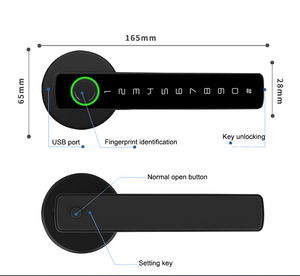 Bluetooth Tuya /TTlock App dijital parmak izi akıllı kolu kapı kilidi ahşap kapı anahtarsız giriş parmak izi şifreli kapı kilidi - Product Image 4