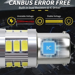 2 PCS Motorcycle 1156 BA15S <strong>LED</strong> Reversing Light Bulb 18 SMD Surround Ultra-Bright Turn Signal Light with Projector Lens - Product Image 4
